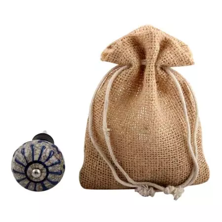 Blue Wheel Crackle Ceramic Wine Stopper